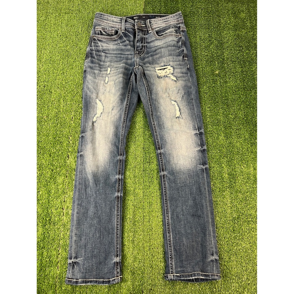 BKE Alec Straight Leg Distressed Blue Denim Jeans Mens 29x32 Medium Wash